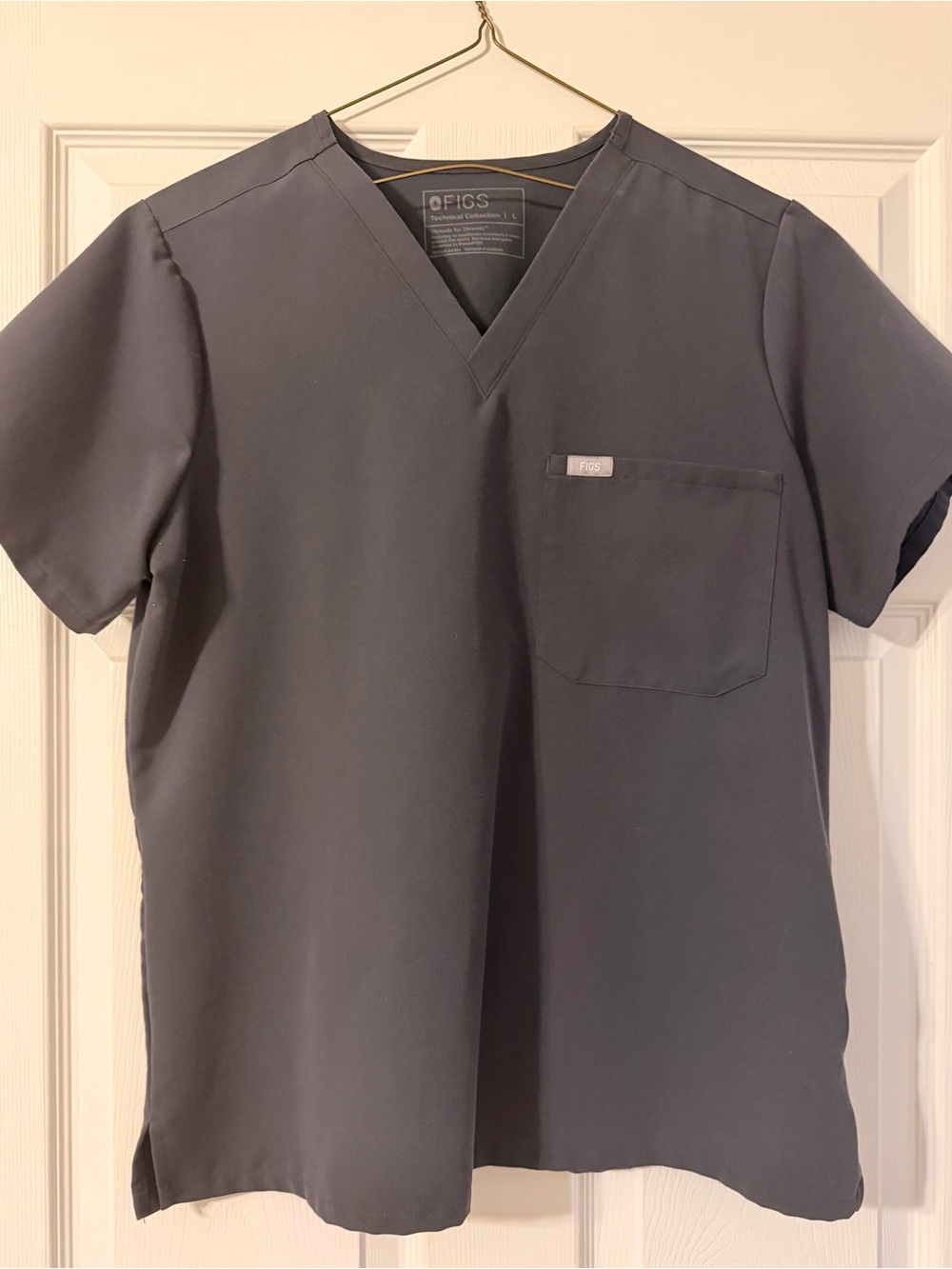 Figs V-Neck Scrub Top and Livingston Scrub Bottoms - Charcoal